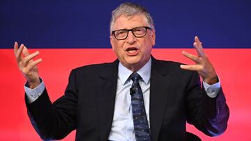 (FILES) In this file photo taken on October 19, 2021 Microsoft founder-turned-philanthropist Bill Gates speaks during the Global Investment Summit at the Science Museum in London. - The fortunes of the world's ten richest men have doubled since the start of the pandemic while the incomes of 99% of humanity have shrunk, according to an Oxfam report on Monday, January 17. (Photo by Leon Neal / POOL / AFP)